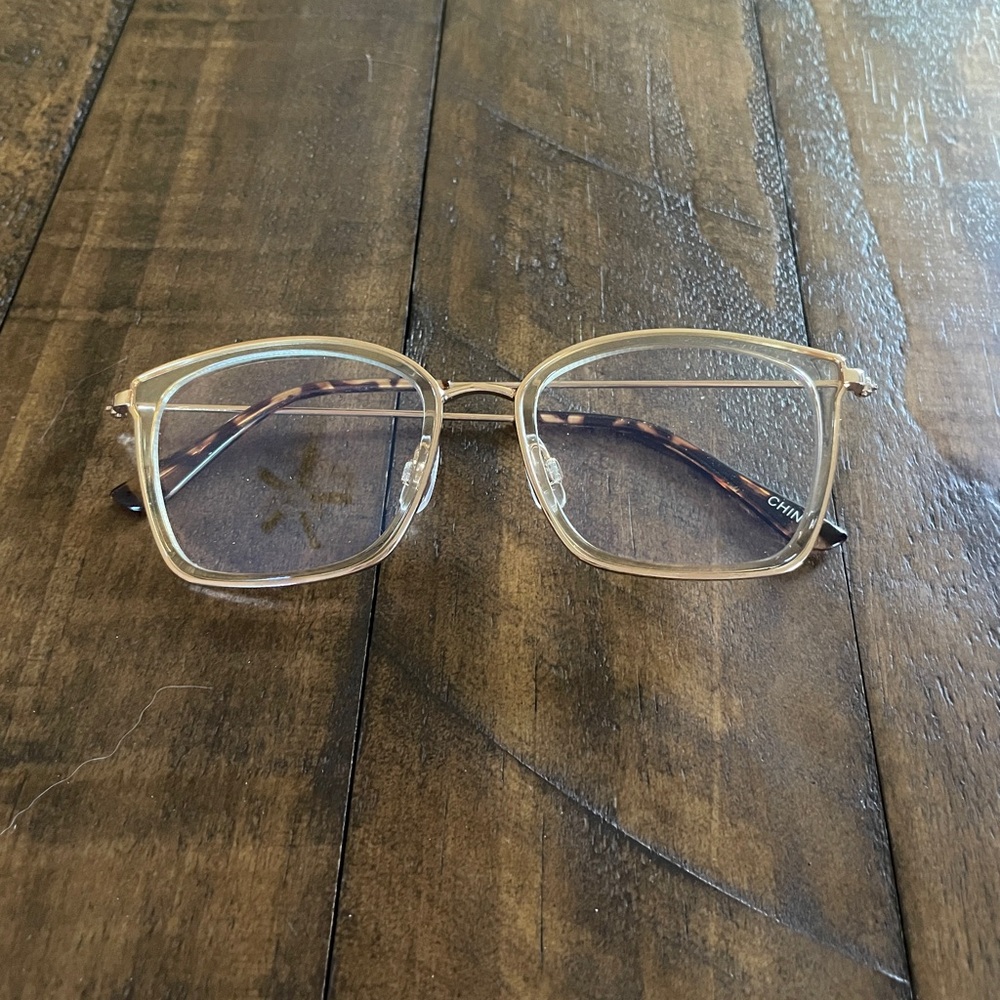 Gold Square Frame Glasses
